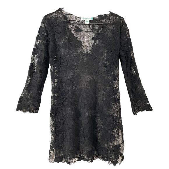 Flavia Padovan Seawear Line Black Lace Tunic 2/Medium - Picture 4 of 14